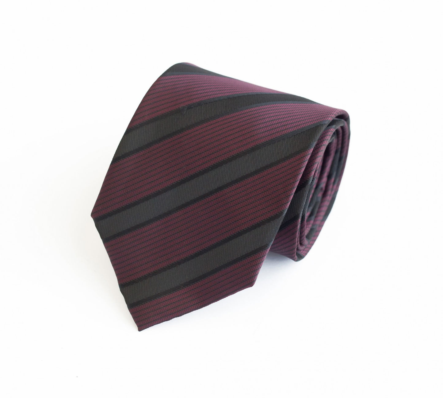 Schlips Krawatte Krawatten Binder 8cm altrosa rot schwarz gestreift Fabio Farini