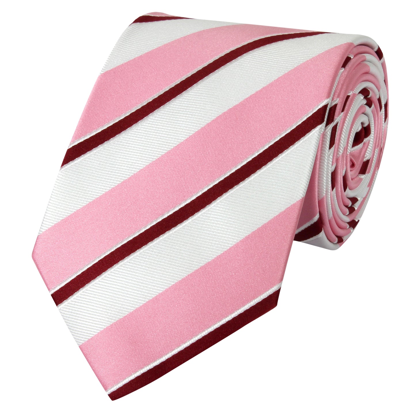 Schlips Krawatte Krawatten Binder 8cm rosa weiß rot gestreift Fabio Farini