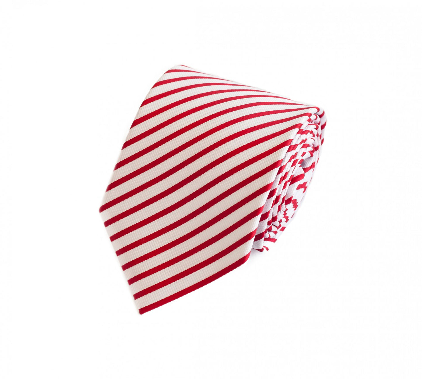 Schlips Krawatte Krawatten Binder 8cm weiß rot gestreift Fabio Farini