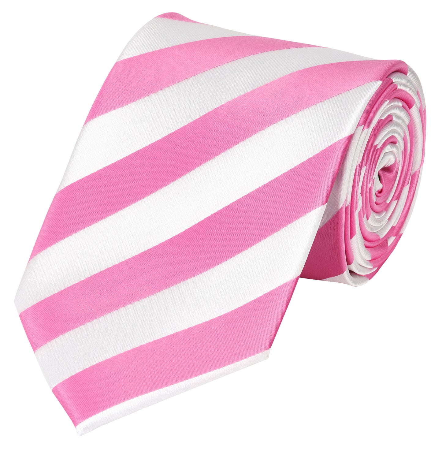 Schlips Krawatte Krawatten Binder 8cm weiß rosa gestreift Fabio Farini