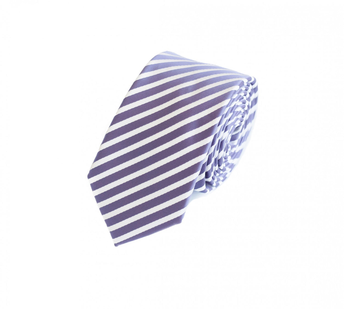 Schlips Krawatte Krawatten Binder 6cm lila weiß gestreift Fabio Farini