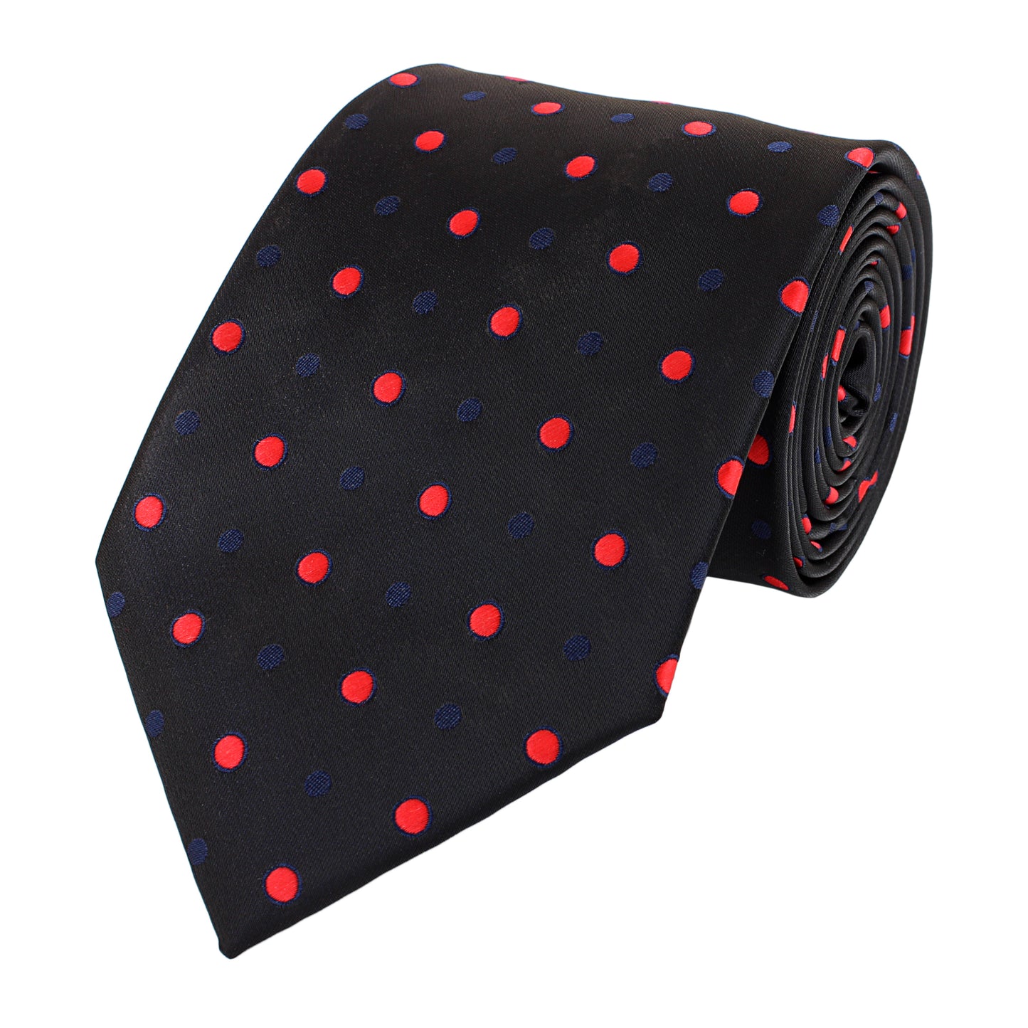 Schlips Krawatte Krawatten Binder 8cm schwarz rot blau gepunktet Fabio Farini