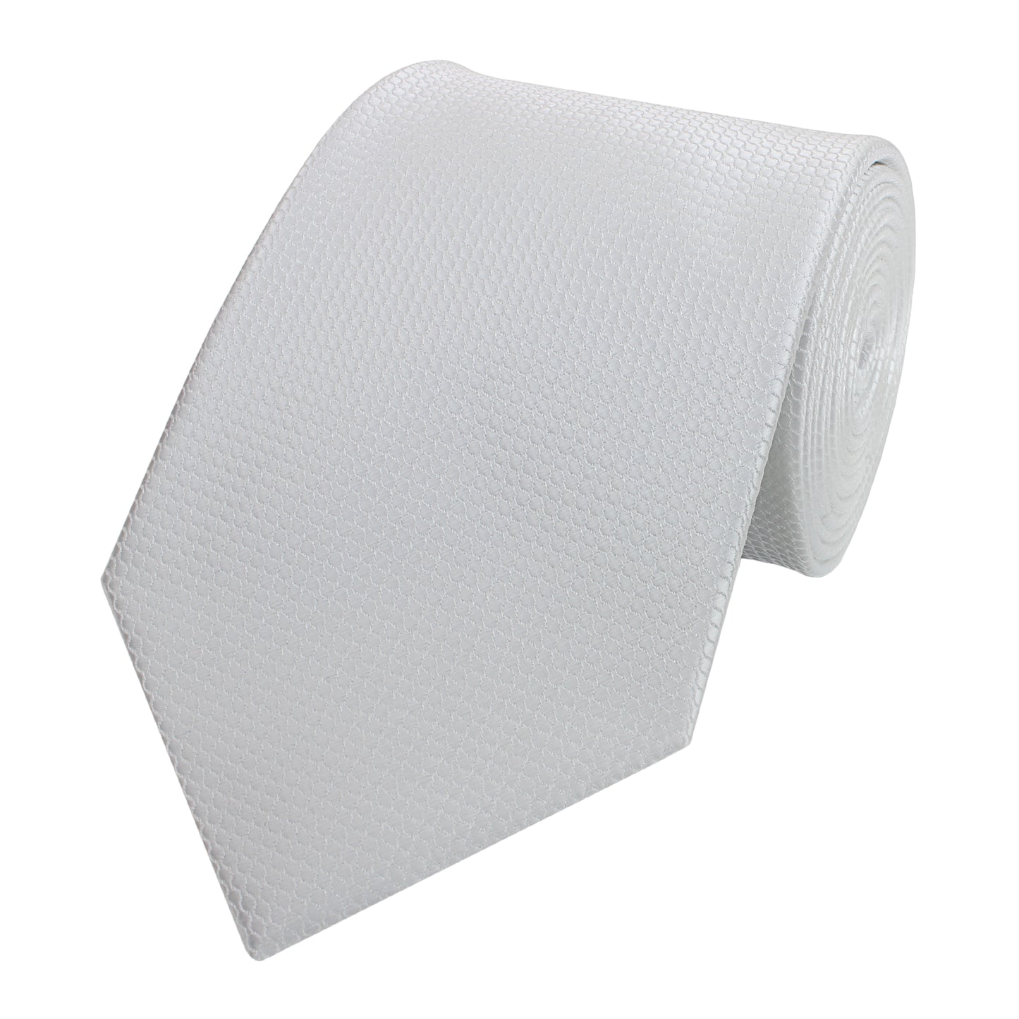 Schlips Krawatte Krawatten Binder 8cm Weiß Waffel-Optik uni Fabio Farini
