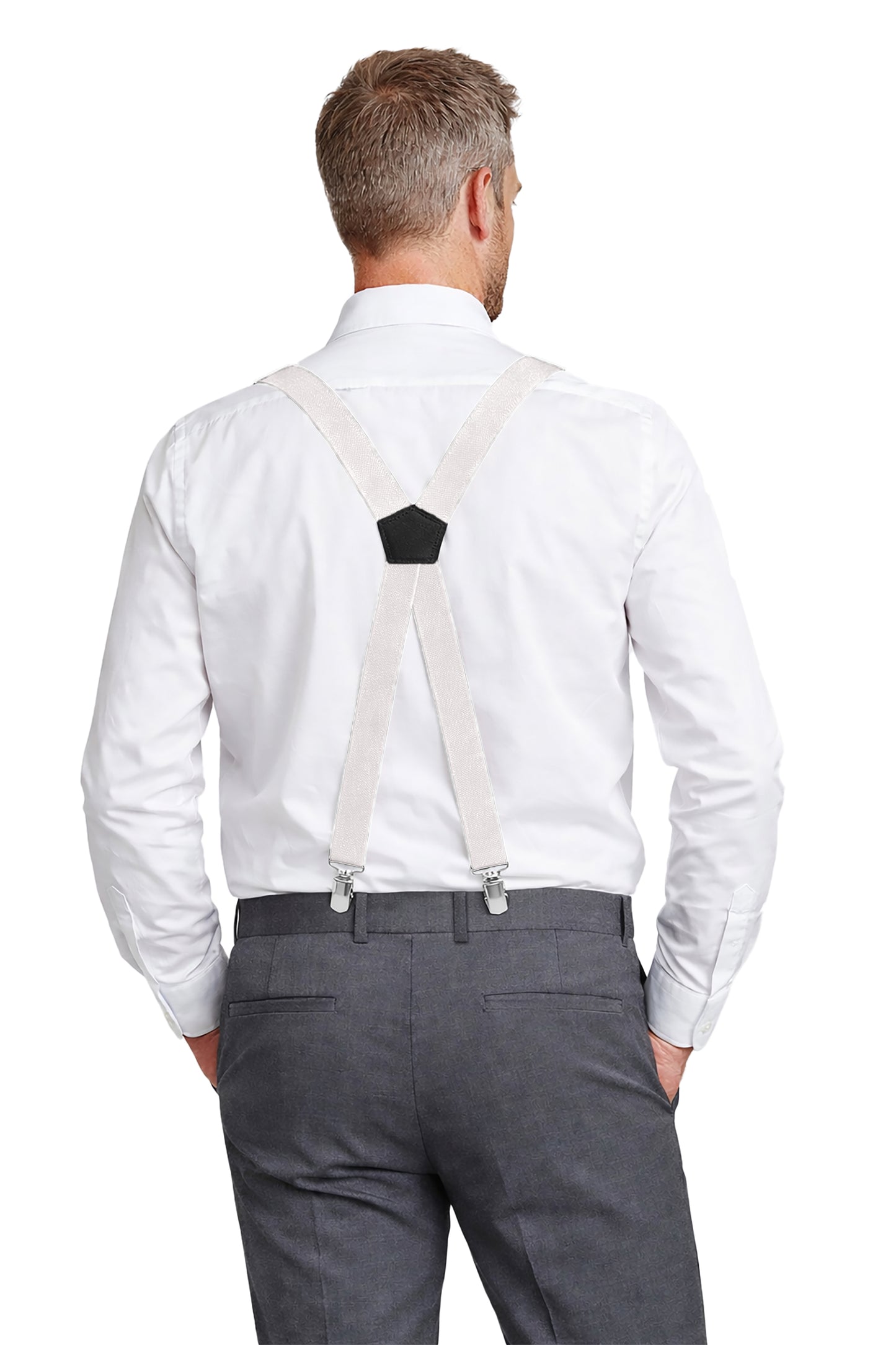 Fabio Farini verschiedene Farben schmaler Hosenträger X-Form für Herren verstellbare Länge