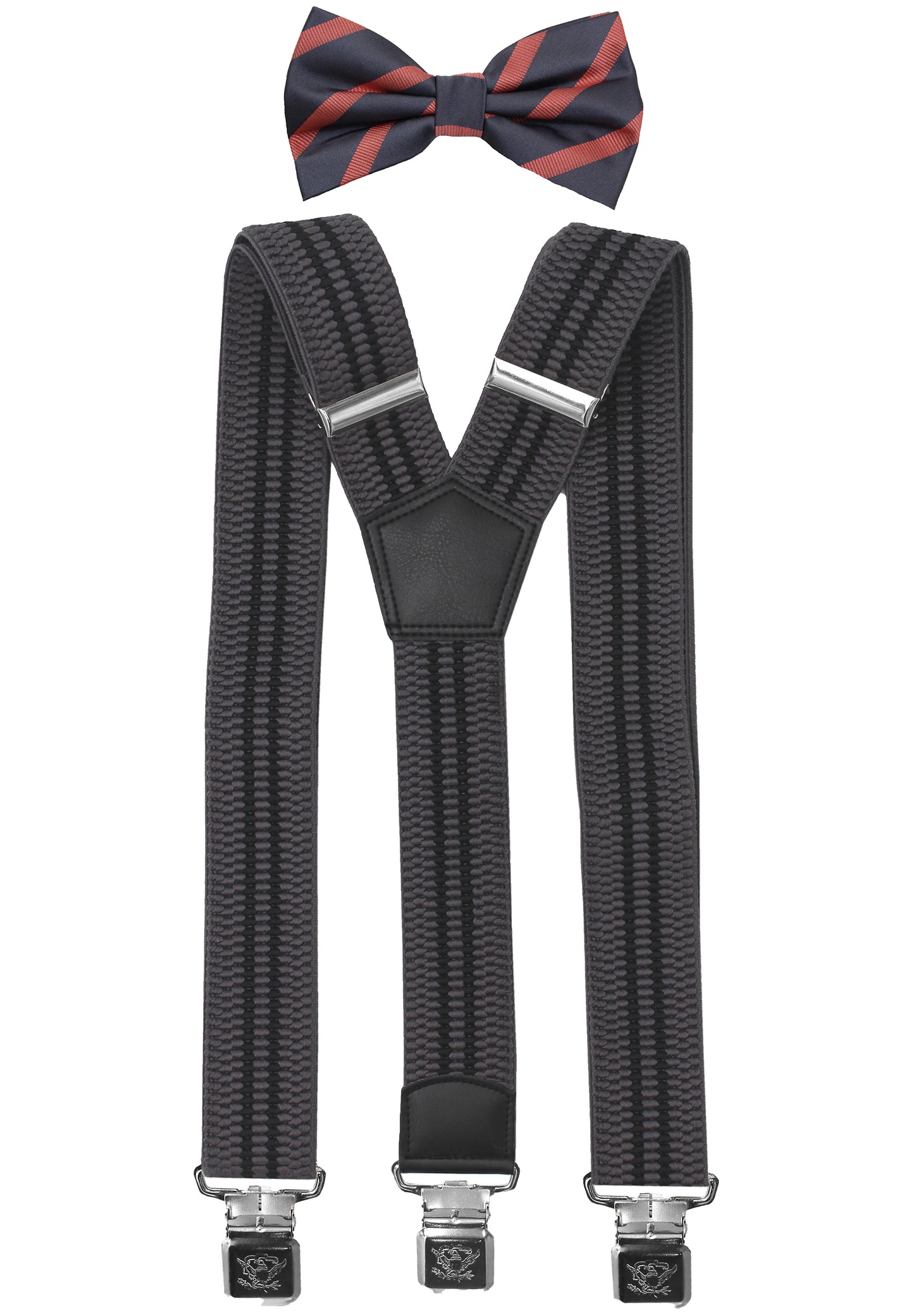 Fabio Farini Herren Hosenträger Set 4cm Y Form mit Passender Fliege