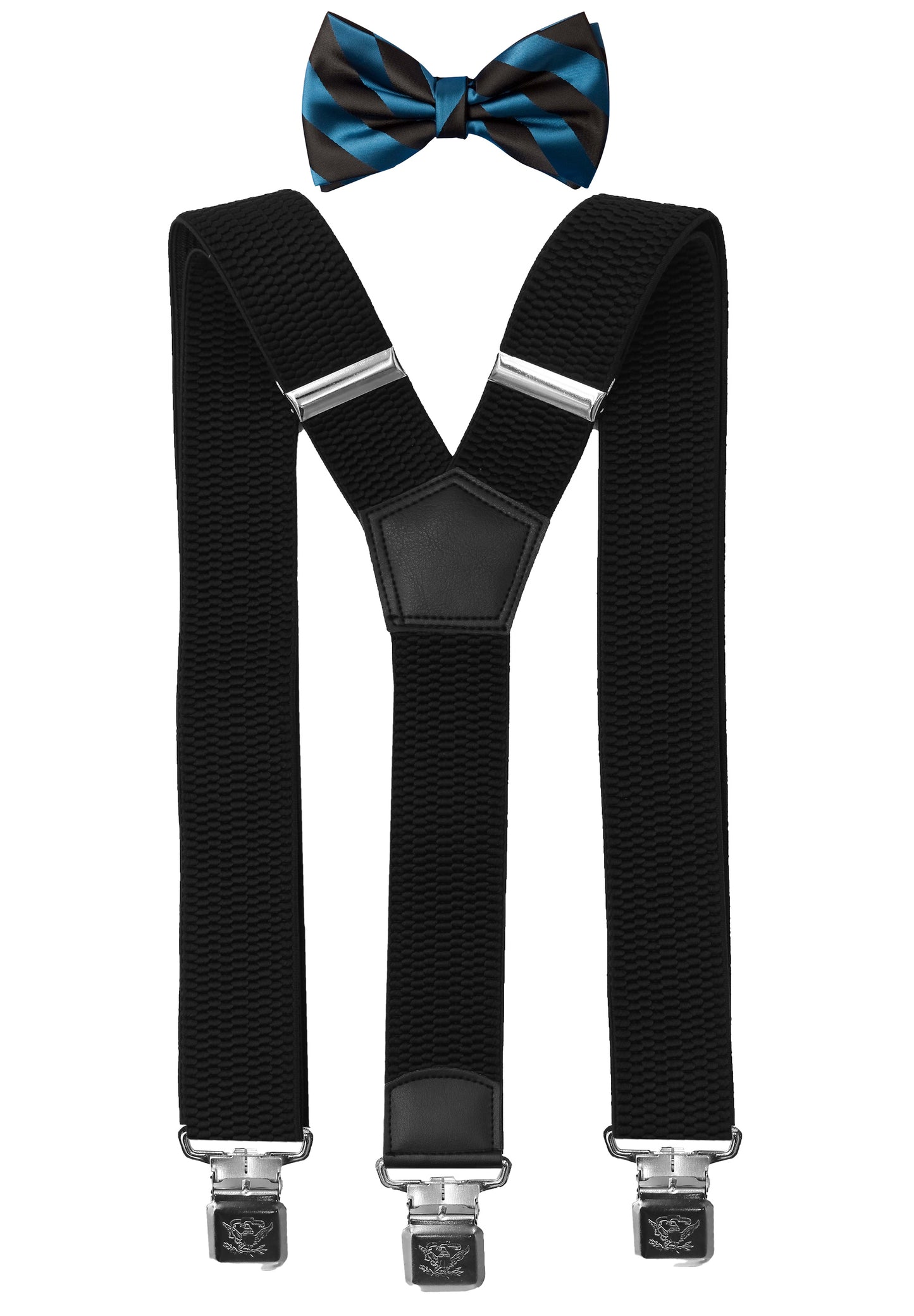 Fabio Farini Herren Hosenträger Set 4cm Y Form mit Passender Fliege