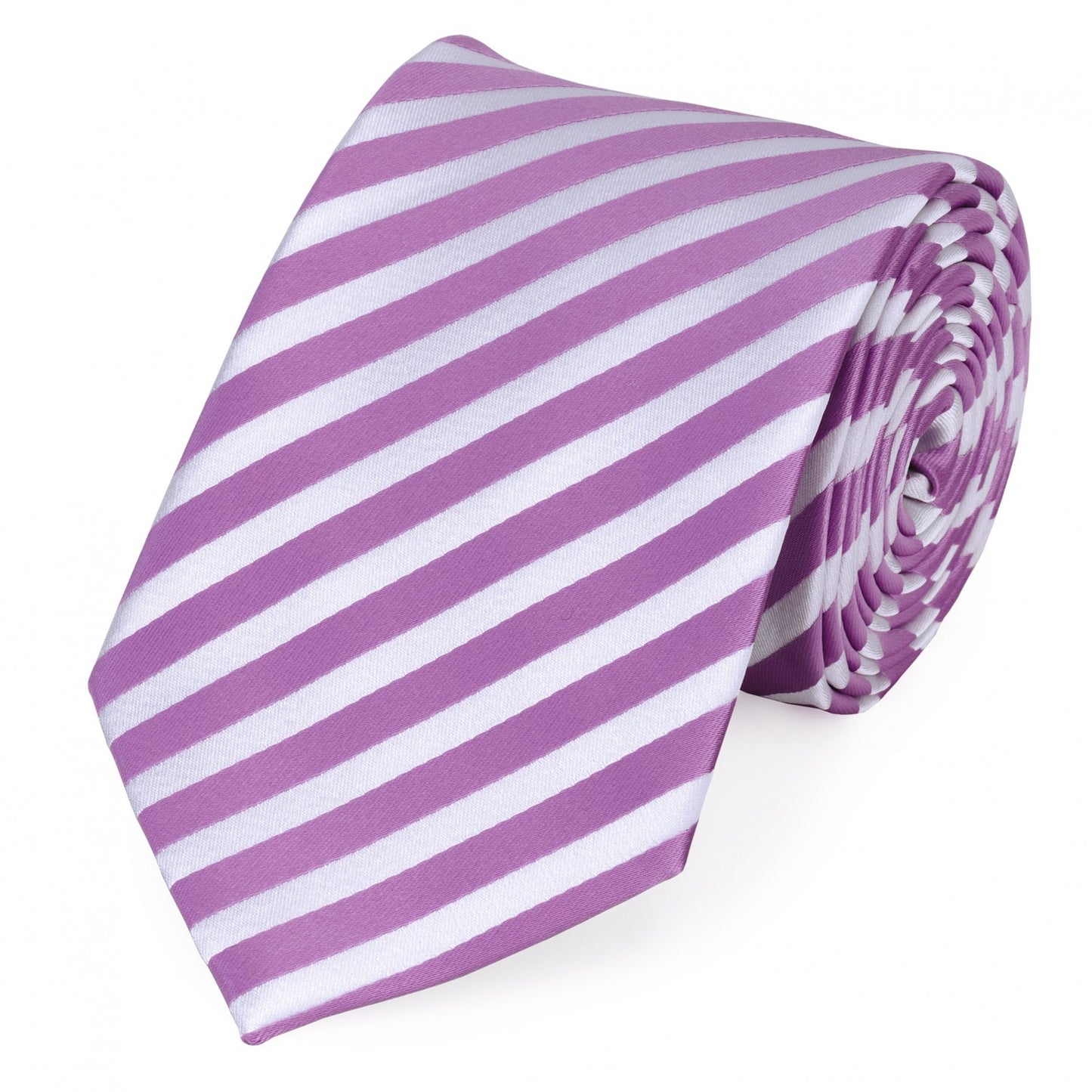 Schlips Krawatte Krawatten Binder 8cm rosa weiß gestreift Fabio Farini