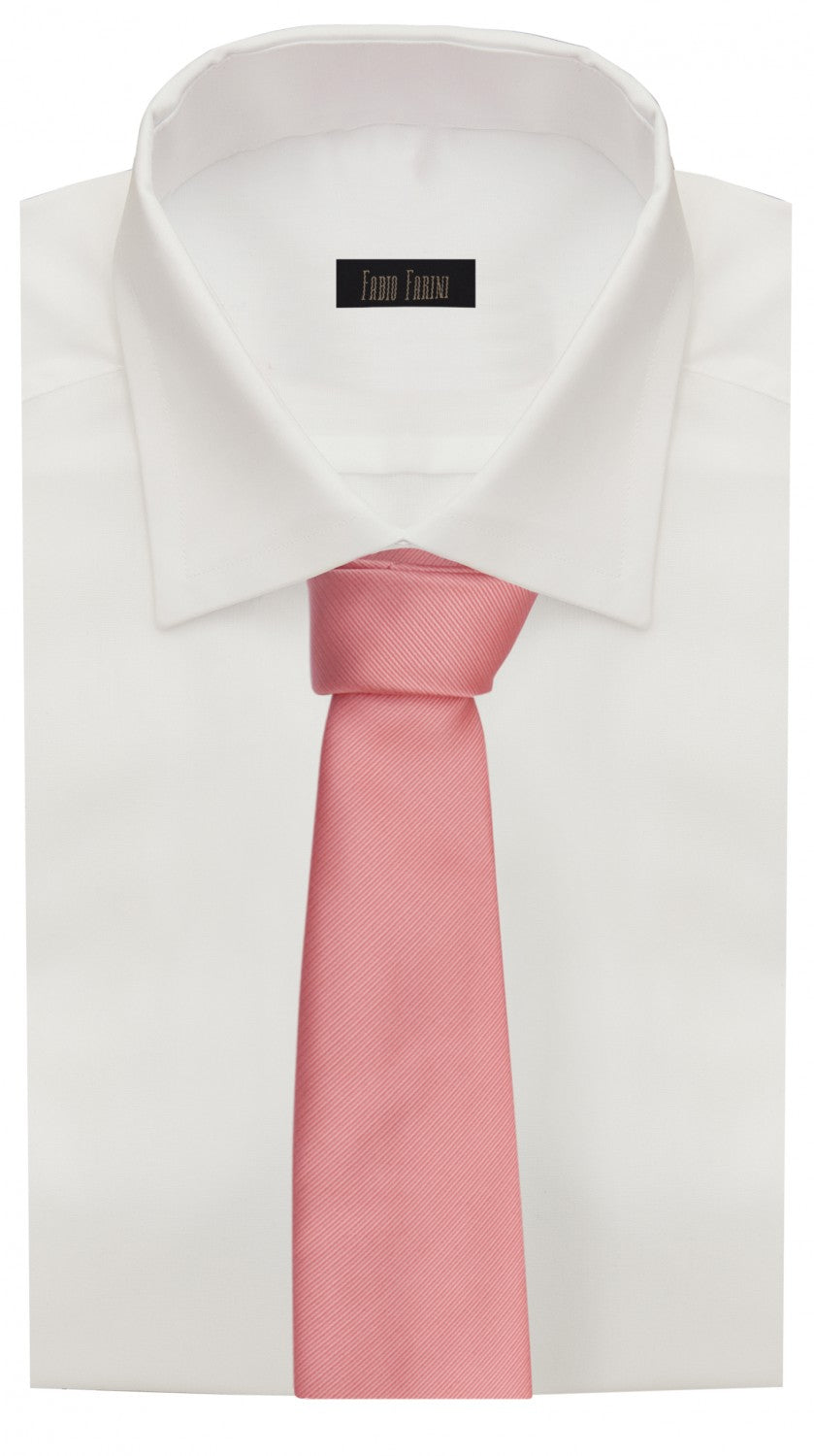 Schlips Krawatte Krawatten Binder 8cm rosa uni Fabio Farini