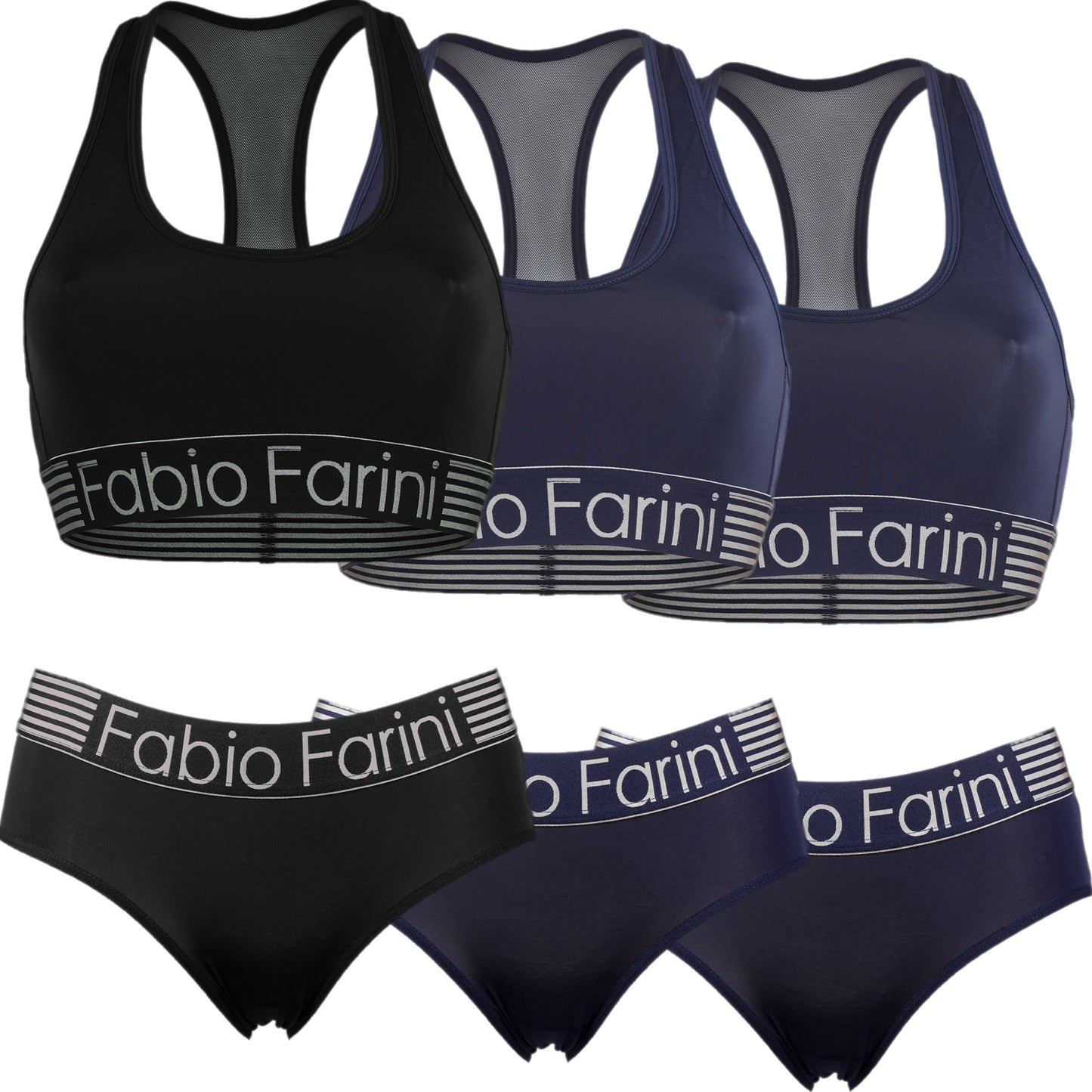 Fabio Farini Sport Set Damen mit Racerback BH und Panty