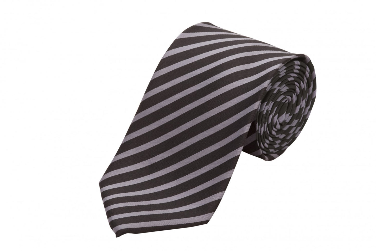 Schlips Krawatte Krawatten Binder 8cm grau schwarz gestreift Fabio Farini