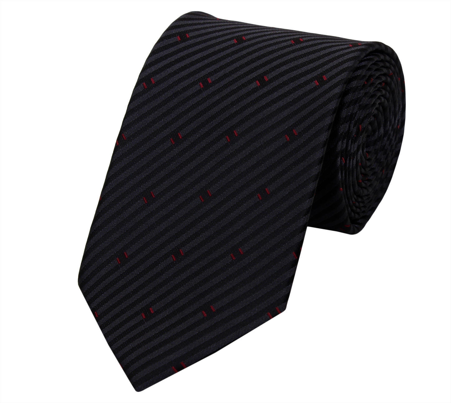 Schlips Krawatte Krawatten Binder 8cm schwarz rot gestreift gemustert Fabio Farini