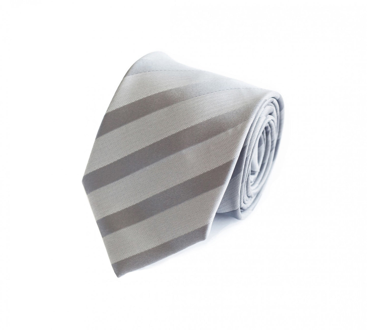 Schlips Krawatte Krawatten Binder 8cm grau silber gestreift Fabio Farini