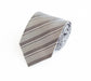 Schlips Krawatte Krawatten Binder 8cm silber grau weiß gestreift Fabio Farini