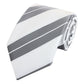 Schlips Krawatte Krawatten Binder 8cm grau silber weiß gestreift Fabio Farini