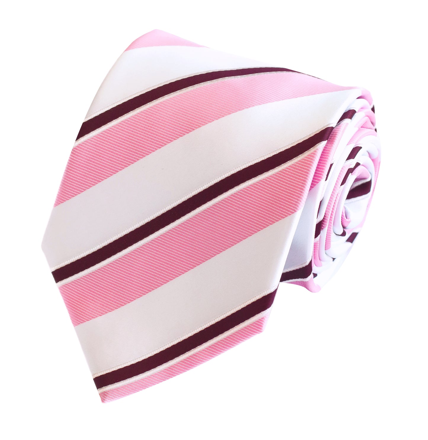 Schlips Krawatte Krawatten Binder 8cm rosa weiß rot gestreift Fabio Farini