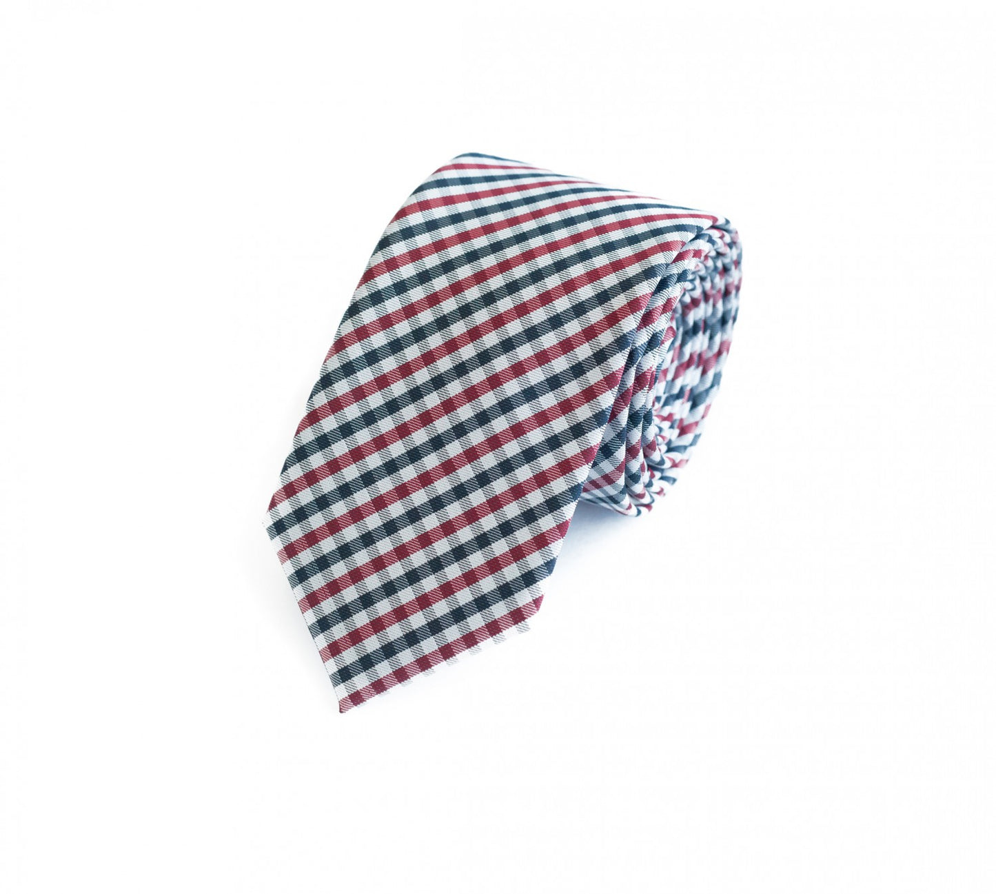 Schlips Krawatte Krawatten Binder 6cm rot grau schwarz weiß kariert Fabio Farini