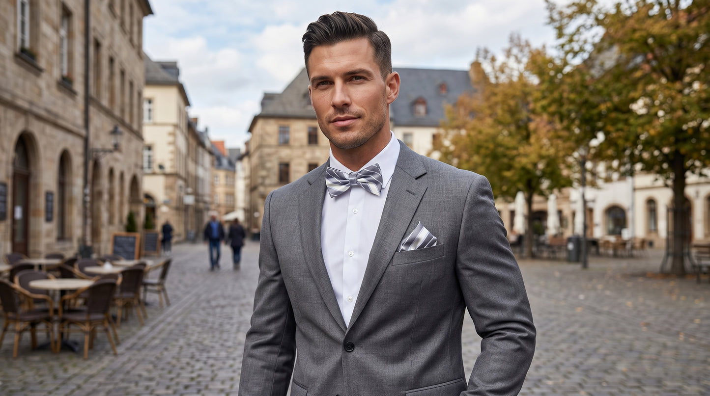 Fabio Farini Herren Fliegen Set 10er Farbmix 07 vorgebunden