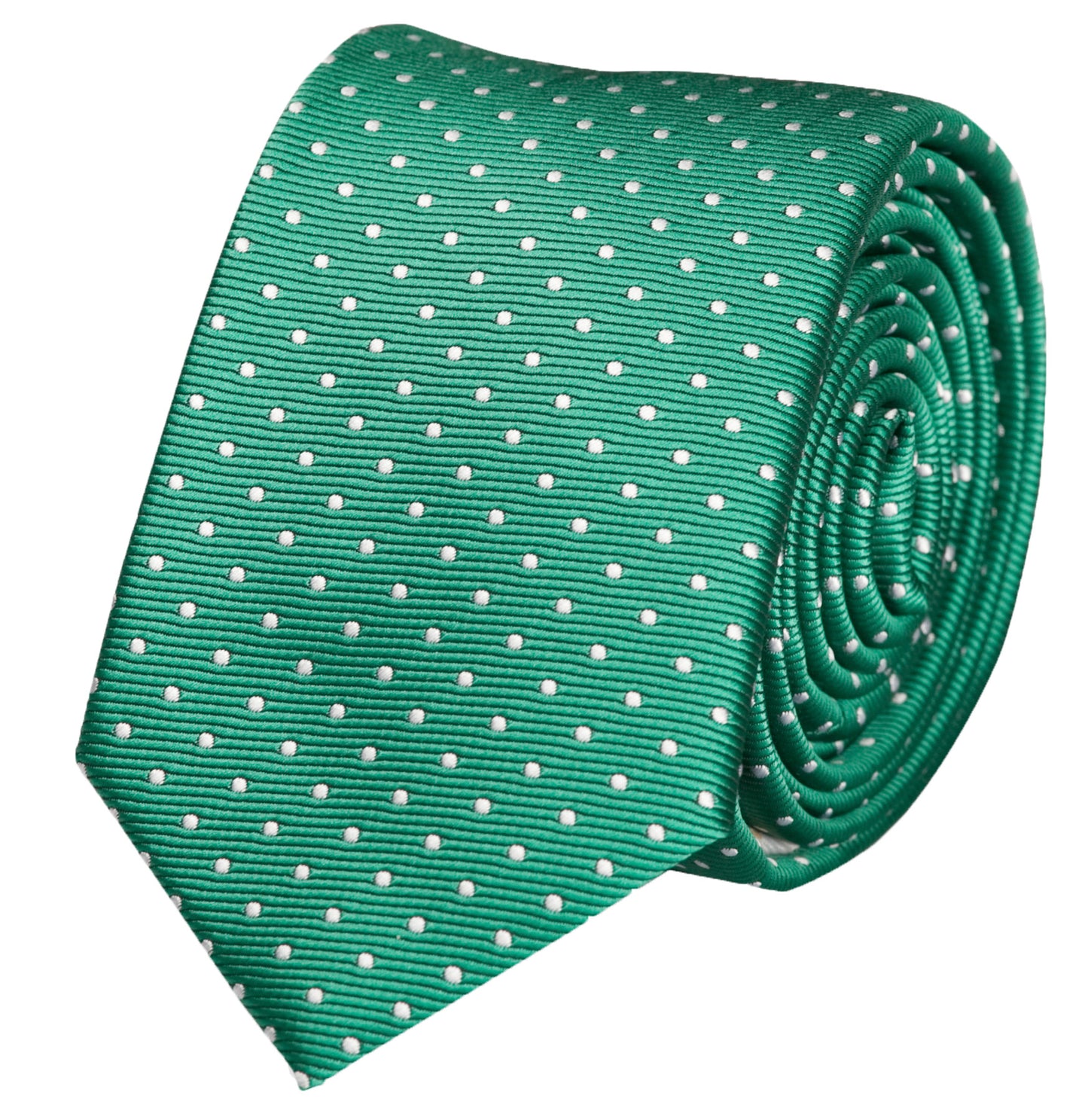 Schlips Krawatte Krawatten Binder 6cm grün mit weißen Punkten Fabio Farini