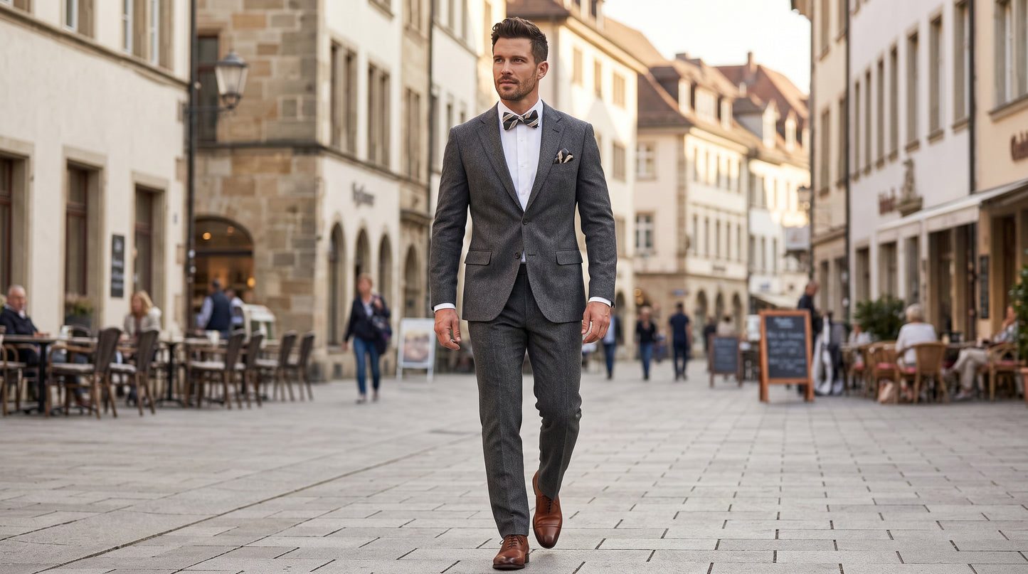 Fabio Farini Herren Fliegen Set 5er Farbmix 03 vorgebunden