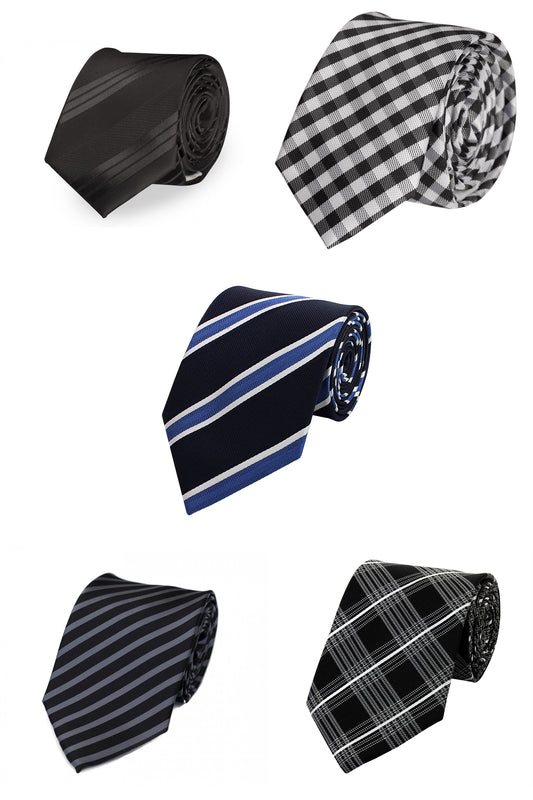Fabio Farini Herren Krawatten Set 05er Farbmix 06 6cm/8cm