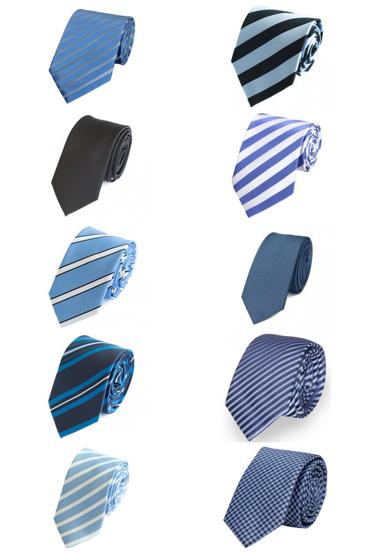 Fabio Farini Herren Krawatten Set 10er Farbmix 17 6cm/8cm