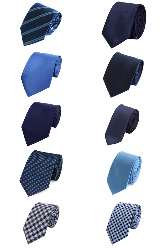 Fabio Farini Herren Krawatten Set 10er Farbmix 20 6cm/8cm
