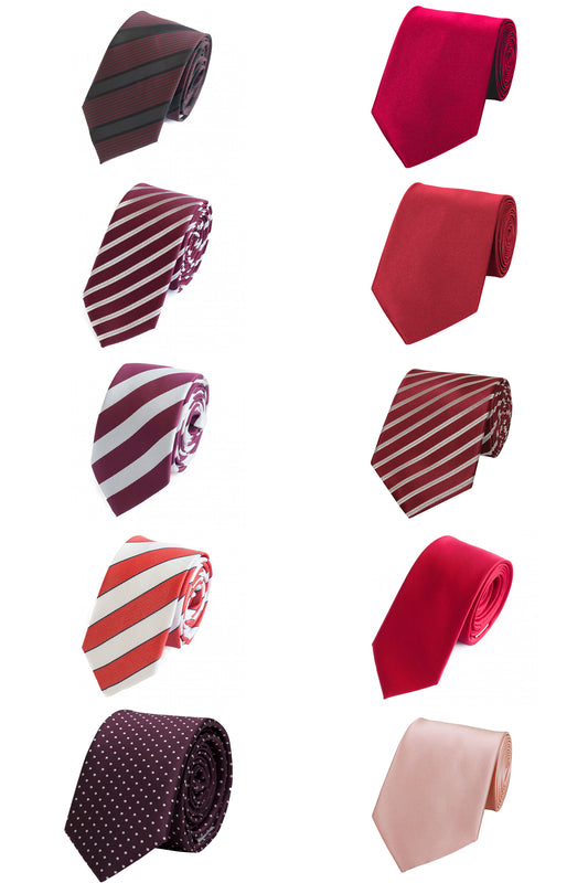 Fabio Farini Herren Krawatten Set 10er Farbmix 32 6cm/8cm