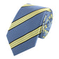 Schlips Krawatte Krawatten Binder Schmal 6cm Blau/Gelb gestreift Fabio Farini