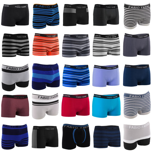 10er Pack Boxershorts Fabio Farini Retro Herren Unterhose Unterwäsche Seamless