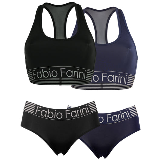 Fabio Farini Sport Set Damen mit Racerback BH und Panty