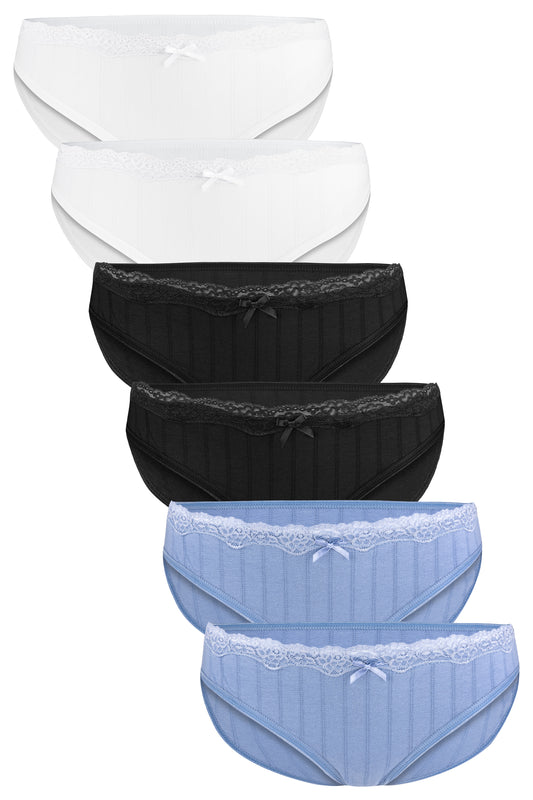 Perfekter Sitz: Sechser-Set Pantys 95% Baumwolle