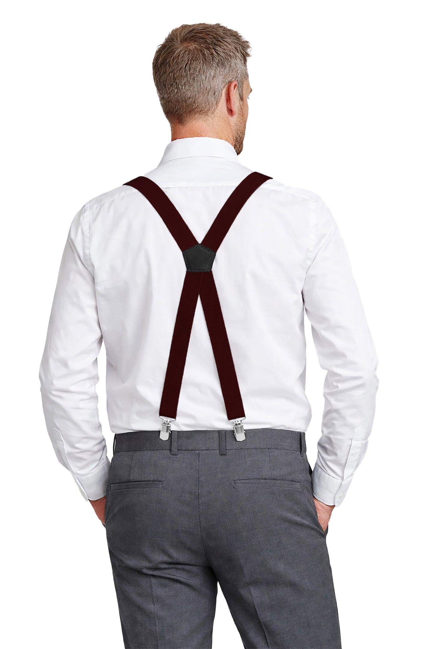 Fabio Farini verschiedene Farben schmaler Hosenträger X-Form für Herren verstellbare Länge