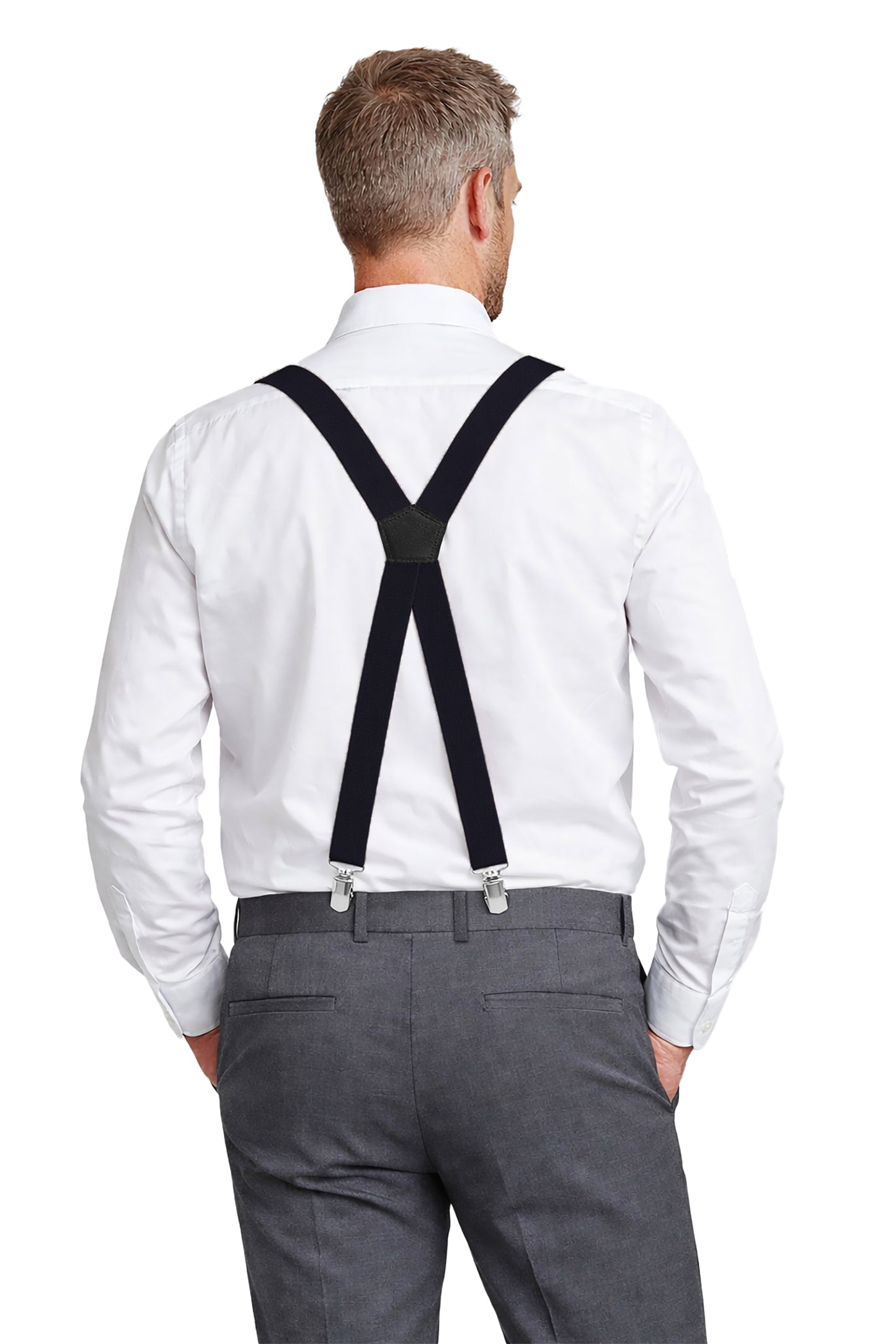 Fabio Farini verschiedene Farben schmaler Hosenträger X-Form für Herren verstellbare Länge