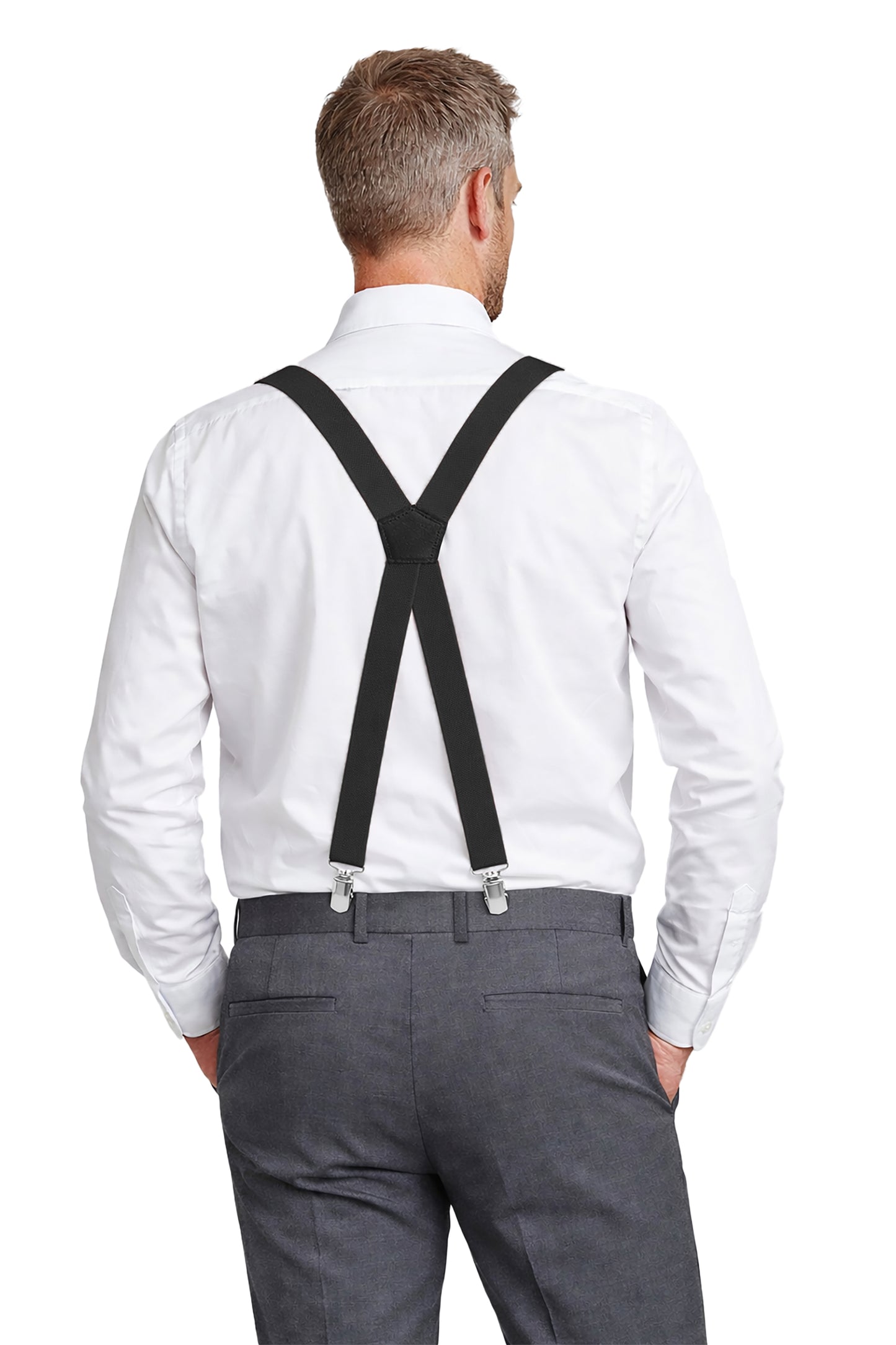 Fabio Farini verschiedene Farben schmaler Hosenträger X-Form für Herren verstellbare Länge