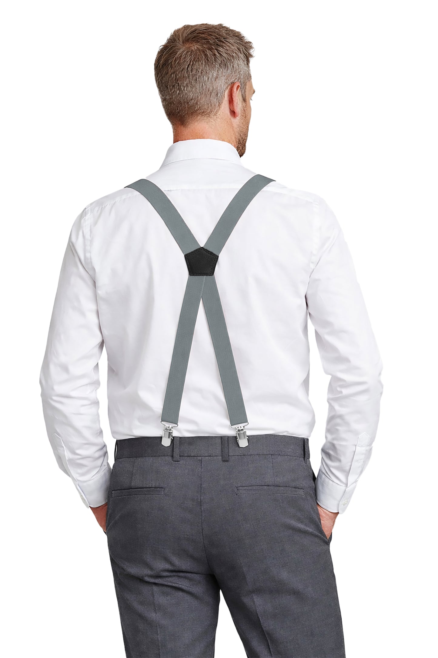 Fabio Farini verschiedene Farben schmaler Hosenträger X-Form für Herren verstellbare Länge