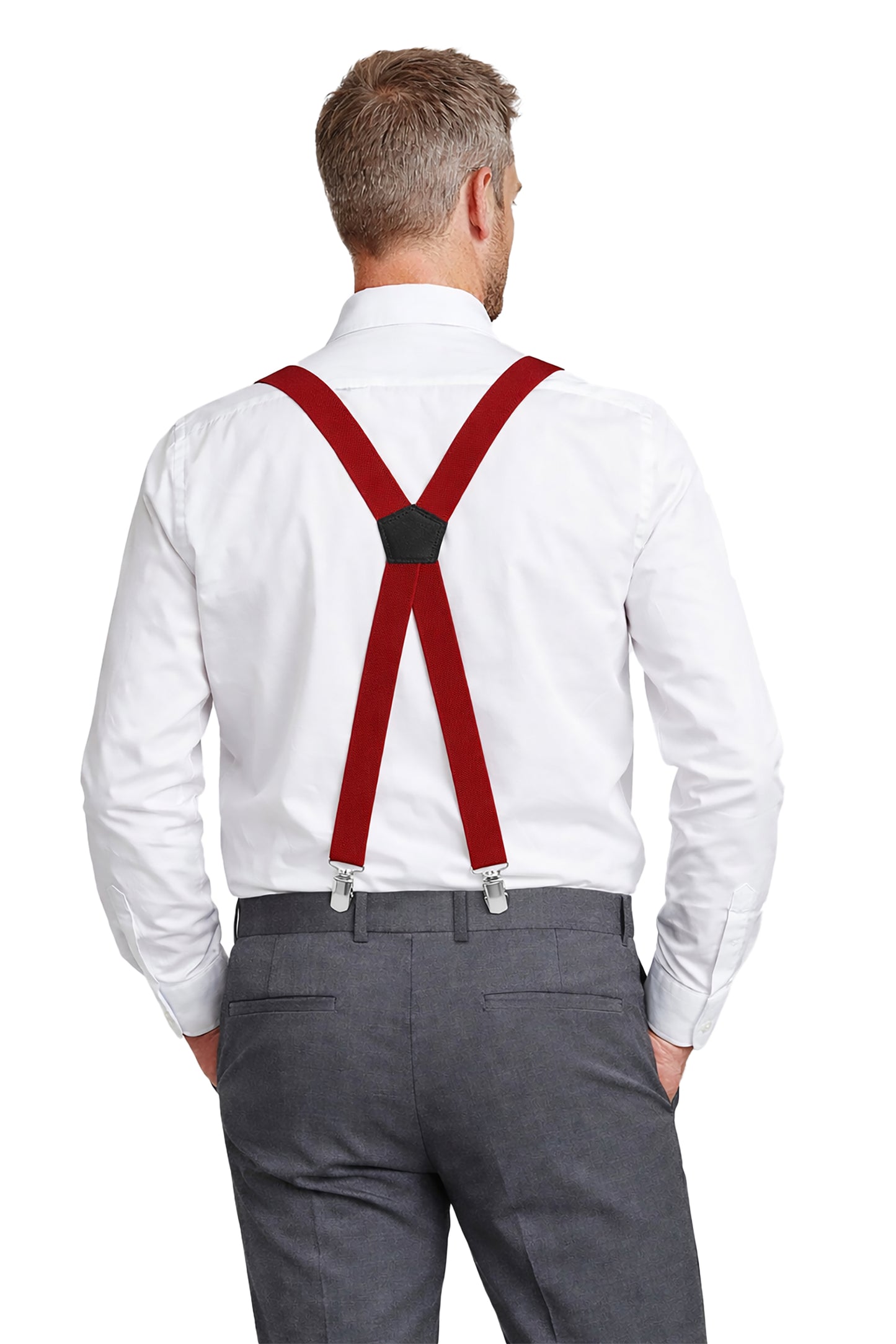 Fabio Farini verschiedene Farben schmaler Hosenträger X-Form für Herren verstellbare Länge