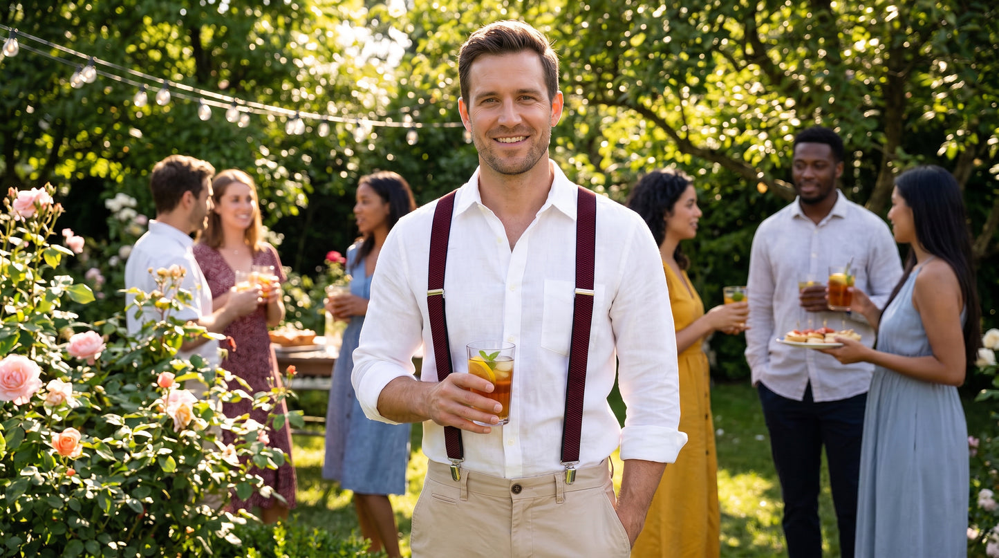 Fabio Farini verschiedene Farben breiter Hosenträger X Form extra Starke Clips für Herren verstellbare Länge