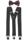 Fabio Farini Herren Hosenträger Set 4cm Y Form mit Passender Fliege