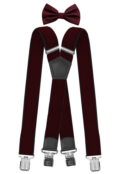 Fabio Farini Herren Hosenträger Set 4cm X Form mit Passender Fliege