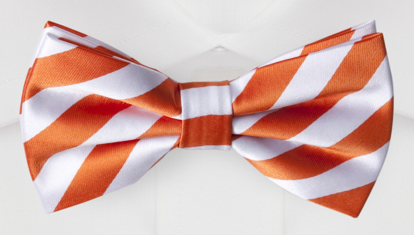 Fliege weiß orange gestreift Schleife edler Glanz Fabio Farini Querbinder