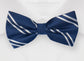 Fliege navy, edel gestreift weiß blau schwarz Schleife Fabio Farini Querbinder