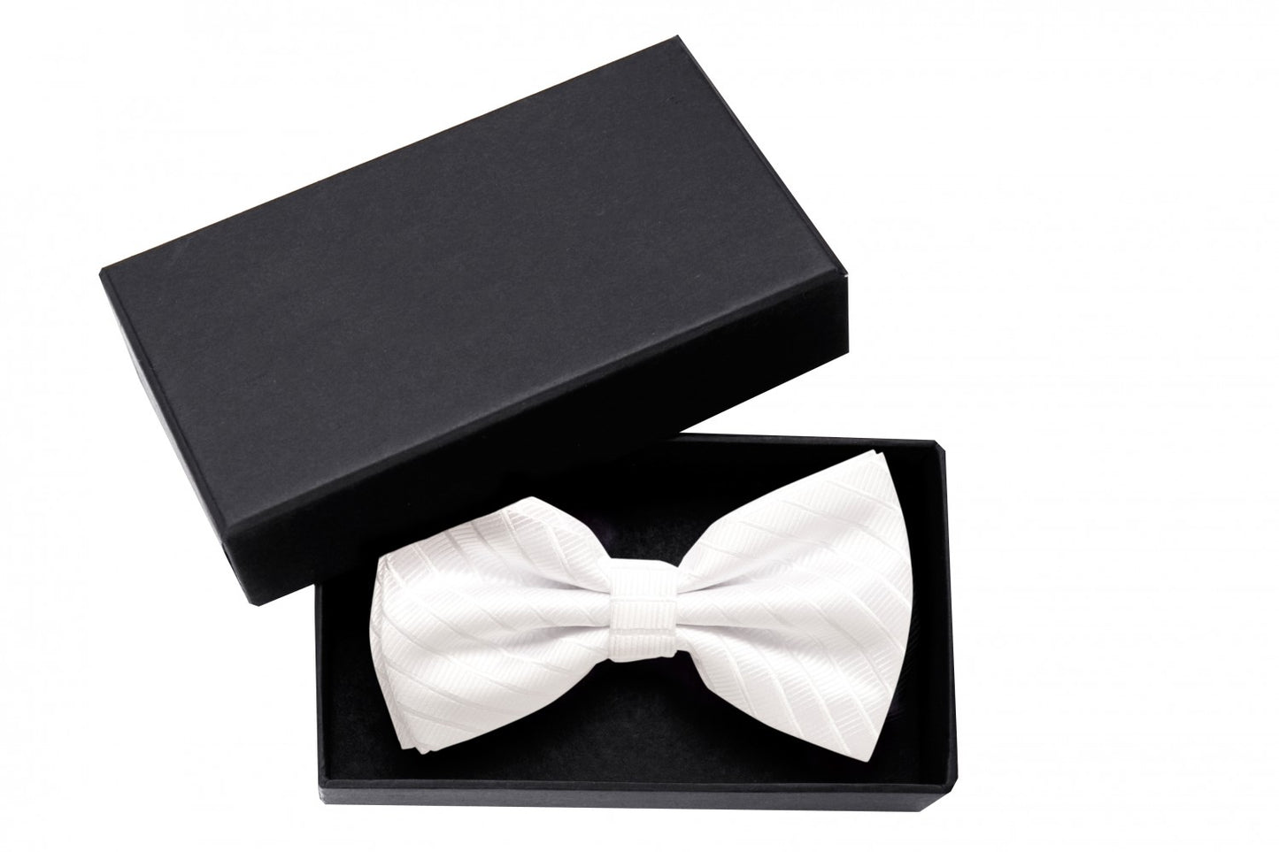 Fliege weiß edel gestreift Hochzeit uni Schleife Fabio Farini Glanz Querbinder