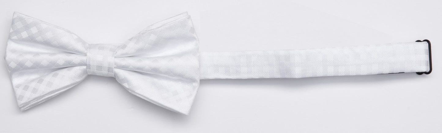 Fliege weiß kariert uni Hochzeit Schleife Fabio Farini Querbinder Karomuster