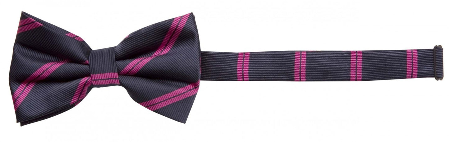 Fliege nachtblau pink gestreift Glanz Struktur Schleife Fabio Farini Querbinder