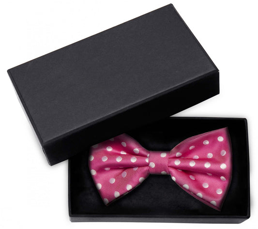 Fliege pink gepunktet weiß Struktur Polka Dots Schleife Fabio Farini Querbinder