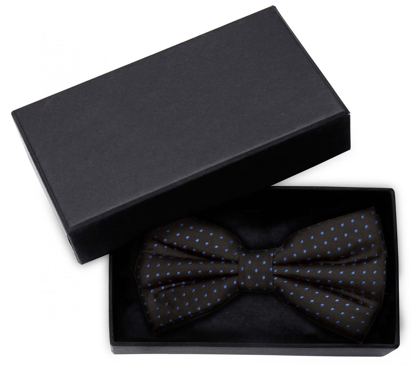 Fliege schwarz elegant Fabio Farini Quadrate leuchtend royal blau Rautenmuster