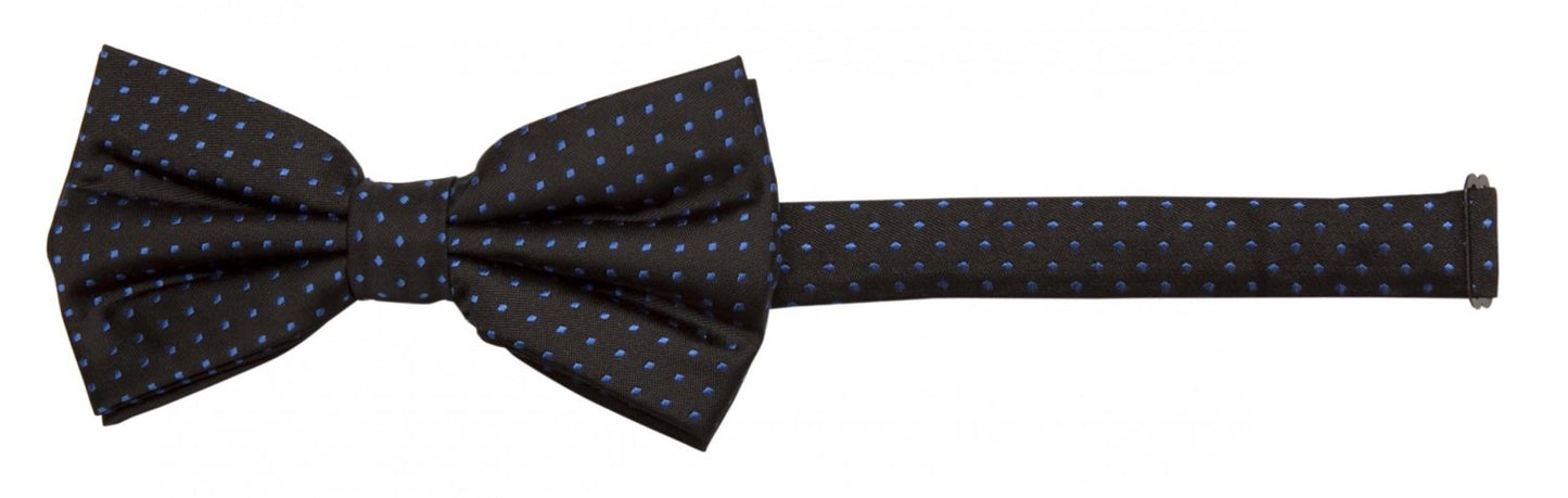 Fliege schwarz elegant Fabio Farini Quadrate leuchtend royal blau Rautenmuster