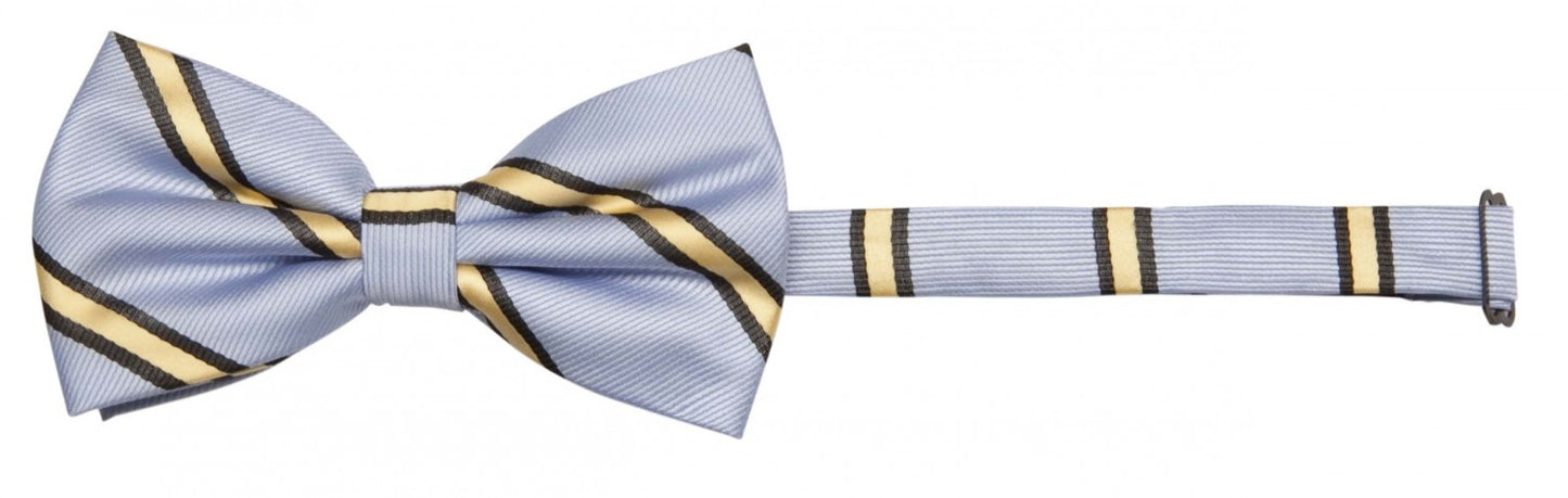 Fliege hellblau, gestreift gelb schwarz Schleife Fabio Farini edler Querbinder