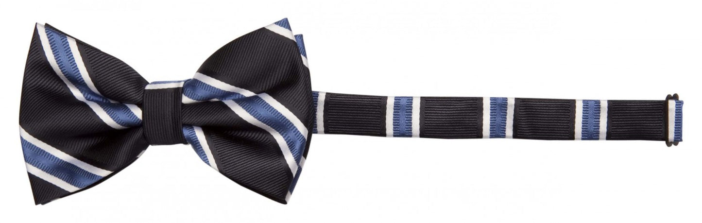 Fliege schwarz blau weiss gestreift Querbinder Fabio Farini