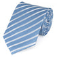 Schlips Krawatte Krawatten Binder 8cm hellblau weiß gestreift Fabio Farini
